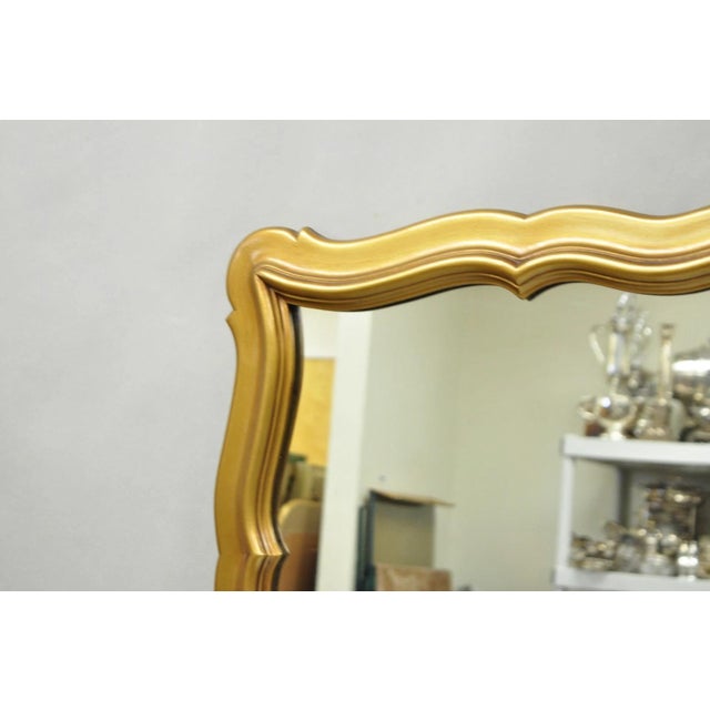 Vintage Hollywood Regency Gold Scalloped Serpentine Wood Frame Wall Mirror For Sale In Philadelphia - Image 6 of 15