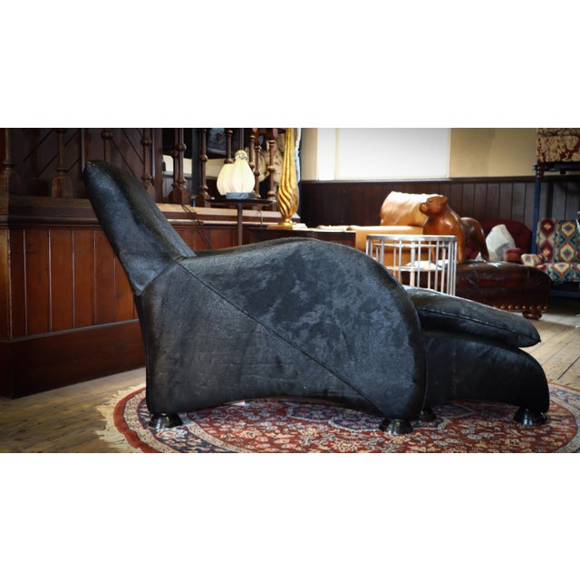 Sole Armchair and Ottoman in Black Pony Hide Leather from Stone International, 2010s For Sale - Image 7 of 16