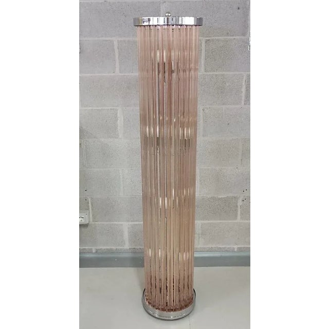 Italian Murano Glass and Chrome Floor Lamp For Sale - Image 9 of 9