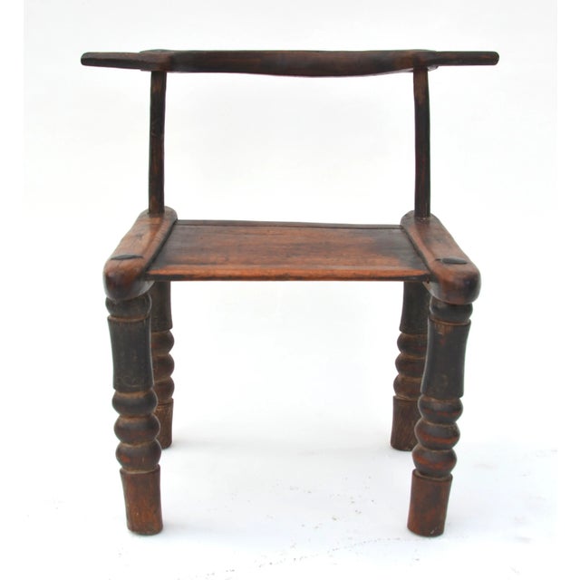 Tribal Antique African Senufo Carved Hardwood Chair For Sale - Image 3 of 9