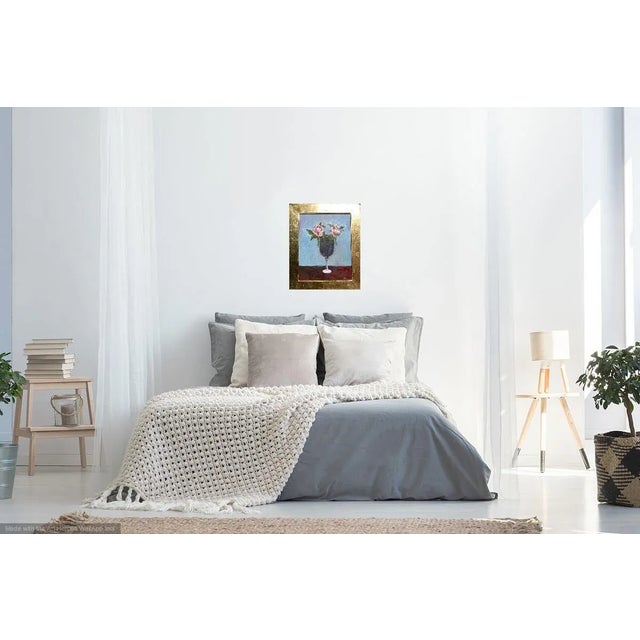 French Roses With Pink" Contemporary Still Life Oil Painting by Martha Holden, Framed For Sale In Los Angeles - Image 6 of 6