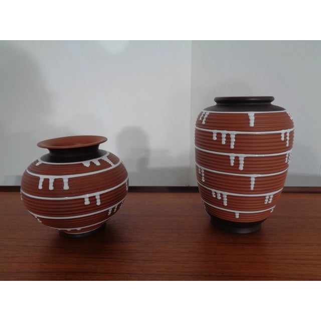 German Ceramic Vase, 1960s, Set of 2 For Sale - Image 9 of 16