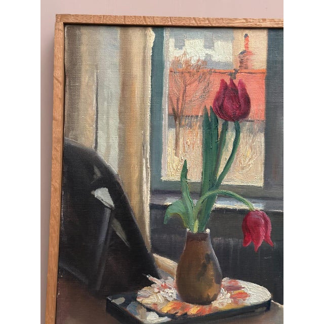 Georg Larsson, View from Window, 1942, Oil on Canvas, Framed For Sale - Image 8 of 16
