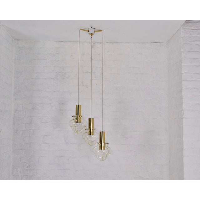 Venini Amber Three-Globe Pendant Light, 1970s For Sale - Image 12 of 12