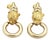 Mid 20th Century Pair of Citra 18k Yellow Gold Panther Door Knocker Dangle Earrings For Sale