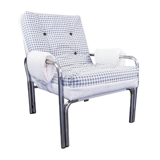 Set of Tubular Chairs with Reversible Fabric, 1970s For Sale