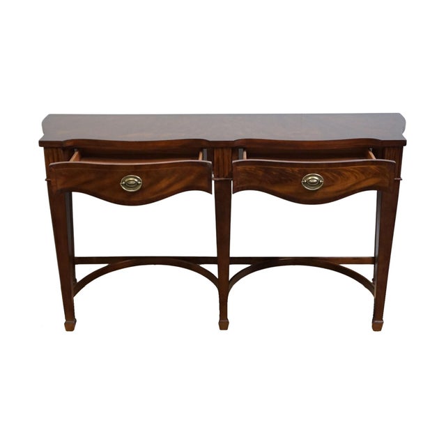 Late 20th Century Broyhill Furniture 100th Anniversary Collection Flame Mahogany Duncan Phyfe Style 62" Console / Sofa Table For Sale - Image 5 of 12