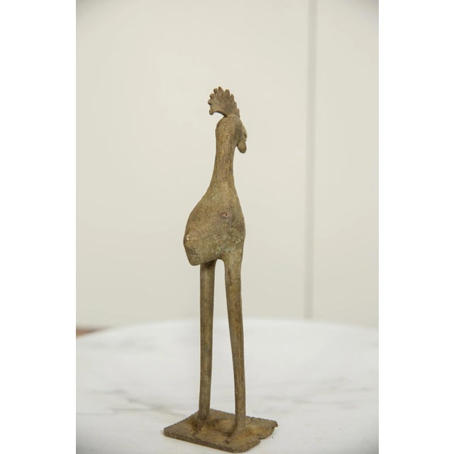 Figurative Vintage African Bronze Long Legged Bird For Sale - Image 3 of 6