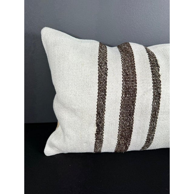 Turkish Hemp Pillow Cushion Natural Beige Dark Brown Pillow Cushion Cover 16" x 24" #30126 Enhance your home decor with...