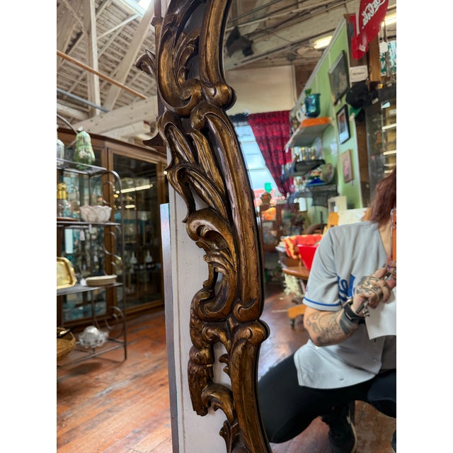 Mid 20th Century Ornate Rococo-Style Gilt Mirror For Sale - Image 4 of 6