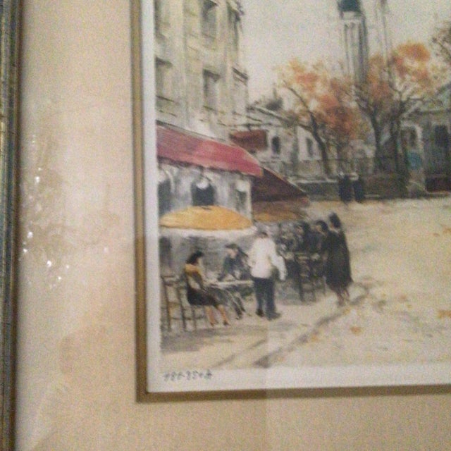 Paper Framed Print by French Impressionist Painter Charles Blondin Parisian Street Scene, Sacré-Cœur Basilica in Montmartre For Sale - Image 7 of 12