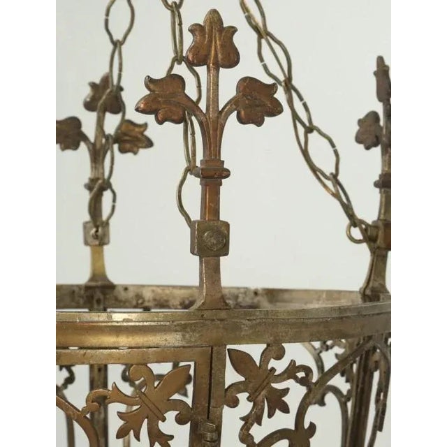 Antique French Solid Bronze Lantern For Sale - Image 4 of 11
