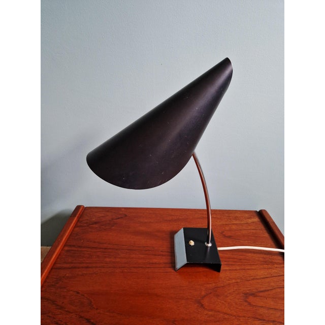 Mid-Century Modern Desk Lamp in Chromed Metal and Black Lacquer by Josef Hurka for Napako, 1950 For Sale - Image 3 of 15