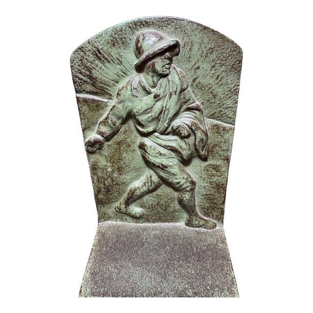 Vintage Mid-Century Soldier Metal Bookends For Sale