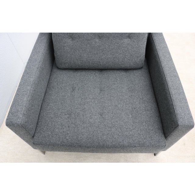 Mid-Century Modern Style Coalesse Millbrae Lifestyle Gray Wool Lounge Chair For Sale - Image 9 of 13