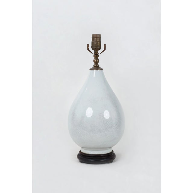 Ceramic 1980s Traditional Teardrop Blanc De Chine Porcelain White Crackle Vase For Sale - Image 7 of 7