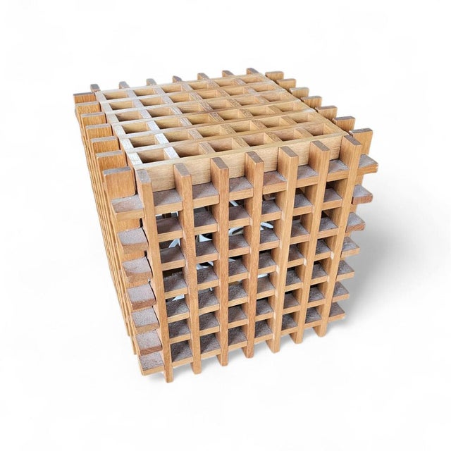 Mid-Century Modern Wood Cube Table Lamp, Italy, 1960s For Sale - Image 9 of 10