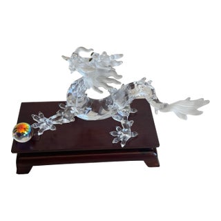 Swarovski Crystal Zodiac Dragon in Mint Condition With Original Stand, Box, and Packaging For Sale