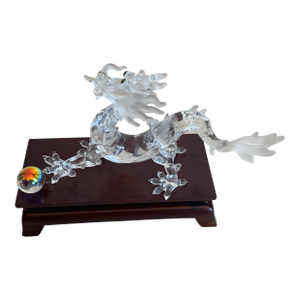 Swarovski Crystal Zodiac Dragon in Mint Condition With Original Stand, Box, and Packaging