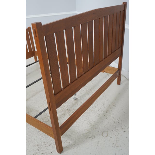 Stickley Queen Size Mission Oak Arts & Crafts Bed For Sale - Image 13 of 16
