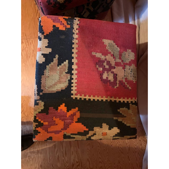 Late 20th Century Kilim-Covered Stools With Inside Storage - Set of 2 For Sale - Image 5 of 5