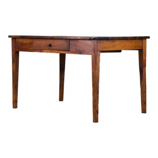 Antique Country French Walnut Farmhouse Table For Sale