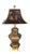 Metal Vintage Frederick Cooper Hexagonal Brass Urn Lamp With Relief Chinoiserie Tole Shade For Sale - Image 7 of 12