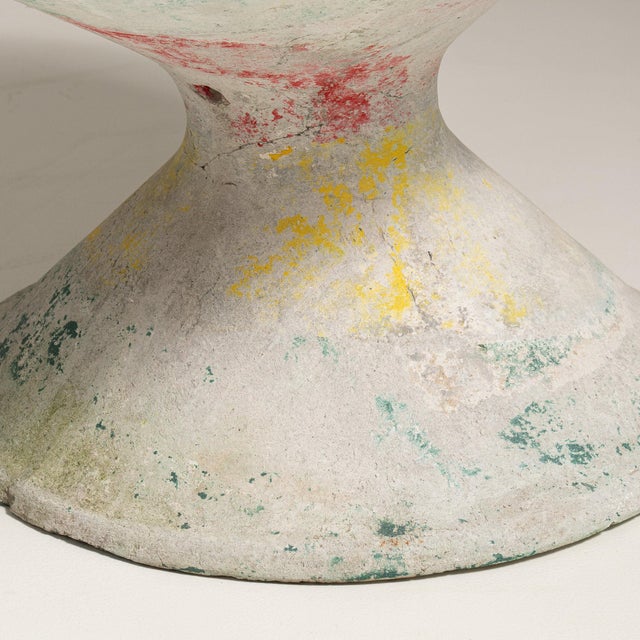 Antique White 1960-1969 France Weathered Antique White Painted Pedestal Bowl Planter For Sale - Image 8 of 9