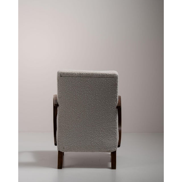 Blue Mid 20th Century Jindřich Halabala Blue Wood Club Chairs For Sale - Image 8 of 11