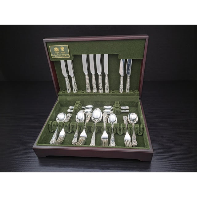 Metal Sheffield Silver Cutlery Set for 8 from Arthur Price of England, 1990s, Set of 50 For Sale - Image 7 of 7