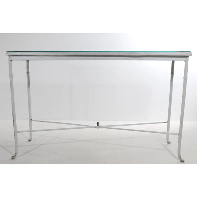 Wrought Iron and Bamboo Console Table For Sale - Image 9 of 13