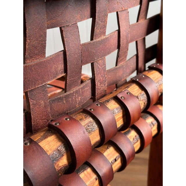 1940s Italian Leather Strap Dining Chairs, Set of Four For Sale - Image 10 of 17