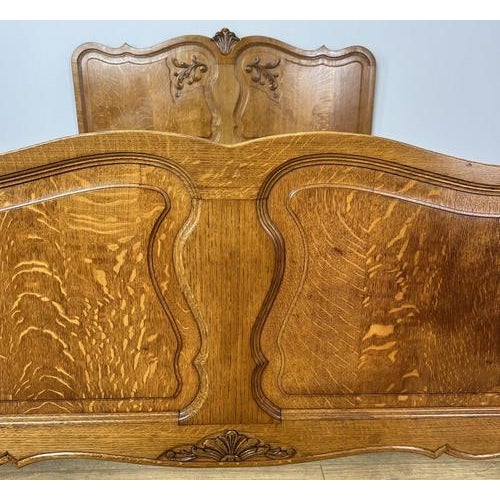 Vintage French Louis XVI Double Bed Frame in Oak For Sale - Image 5 of 13