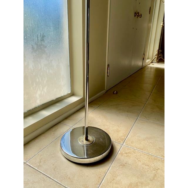 Mid-Century Modern Italian Modern Two -Tone Chrome and Brass Standing Mirror Mid 20th Century- Regency- In the Style of Romeo Rega For Sale - Image 3 of 9