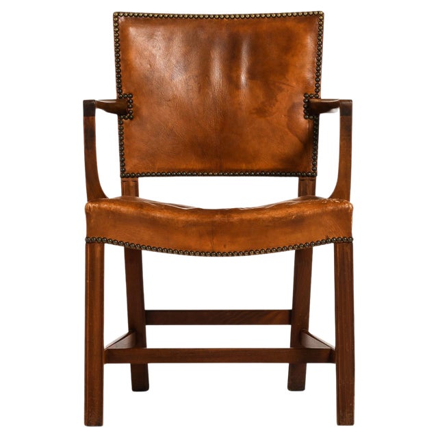 Armchair in Cuban Mahogany and Niger Leather attributed to Kaare Klint, 1930s For Sale