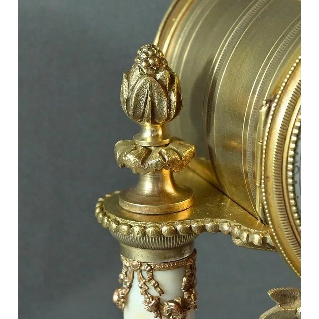 Metal Louis XVI Style Marble and Bronze Clock from Mougin, 1889 For Sale - Image 7 of 18