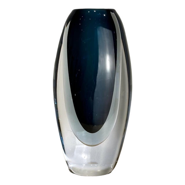 Blue Vase by Vicke Lindstrand for Kosta, 1960s For Sale