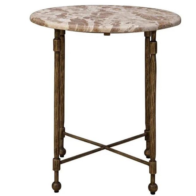 Colmar Marble Top Round Side Table by Loomlan For Sale - Image 4 of 4