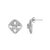 Contemporary .925 Sterling Silver 1.0 Cttw Diamond Studded Rhombus Stud Earring (H-I Color, I2-I3 Clarity) For Sale - Image 3 of 5