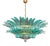 Vintage Murano Chandelier with 82 Turquoise Glasses, 1990s For Sale
