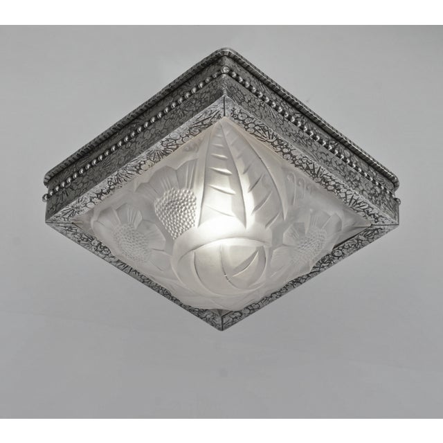 1920s French Art Deco Flush Mount by Degue 1920s France - A Pair For Sale - Image 5 of 13