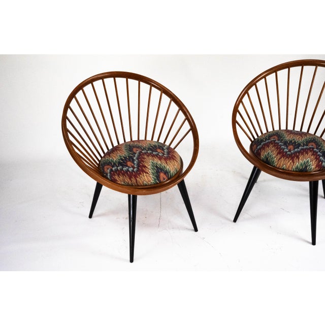 Iconic pair of Circle chairs designed by Yngve Ekström for Swedese in the 1950s. These sculptural lounge chairs feature...