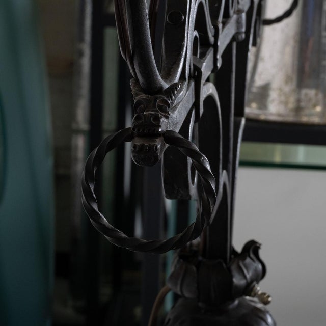 Gothic wrought iron candelabra style floor lamp For Sale - Image 12 of 12