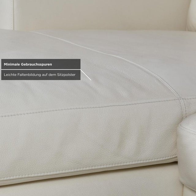 Cream Leather Corner Sofa with Adjustable Headrest from Machalke For Sale - Image 10 of 17