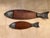 Cast metal fish forms mounted to solid wood panels. Sculptural lodge and lake-house decor with great scale and patina....