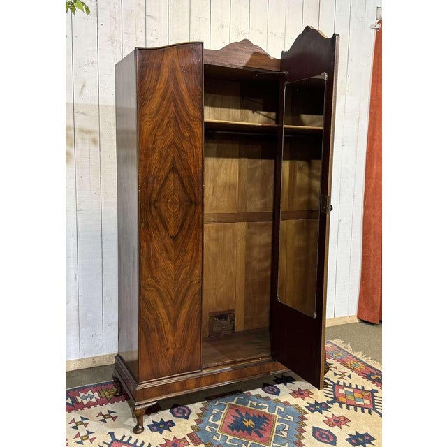English Walnut Wardrobe, 1930s For Sale - Image 18 of 18