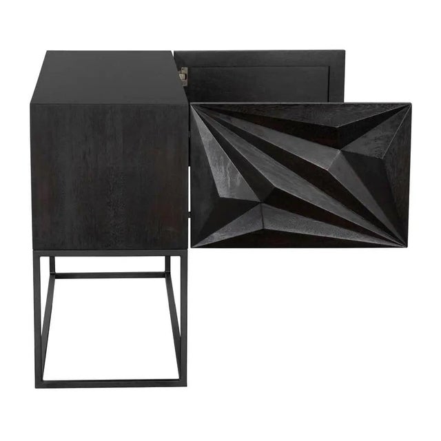 Small Zurich Console, Ebony Walnut with Iron For Sale In Los Angeles - Image 6 of 7