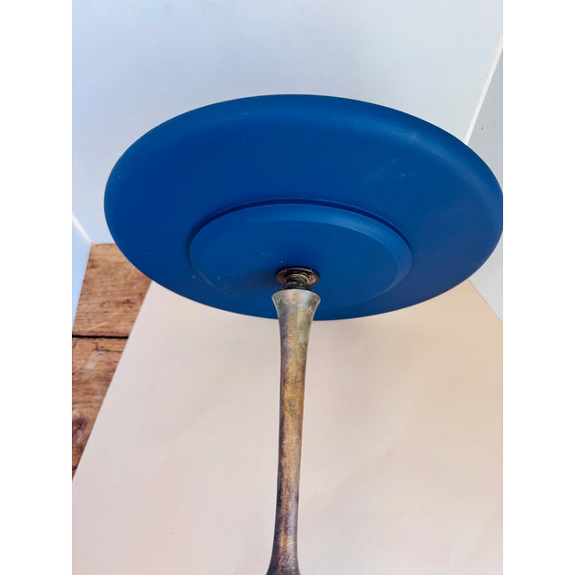American 1910s Blue Martini Side Table For Sale - Image 3 of 6