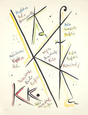 Letter K - Hand-Colored Lithograph by Raphael Alberti - 1972 1972