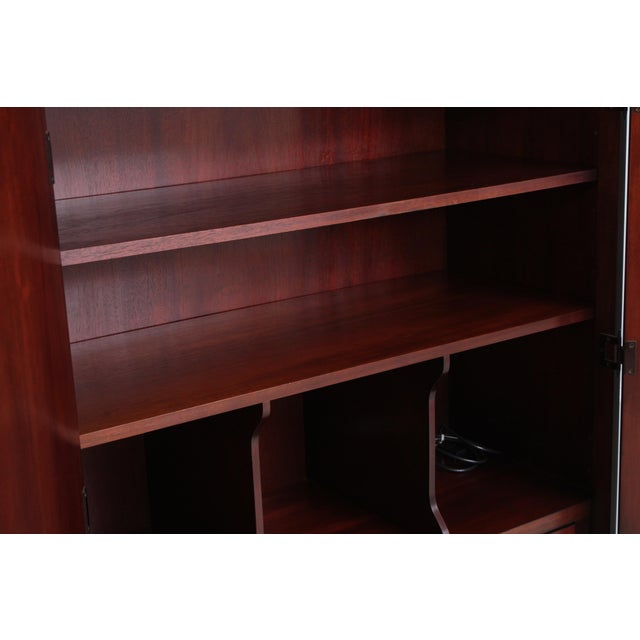1980s Thomasville Flame Mahogany Armoire Cabinet For Sale - Image 5 of 16